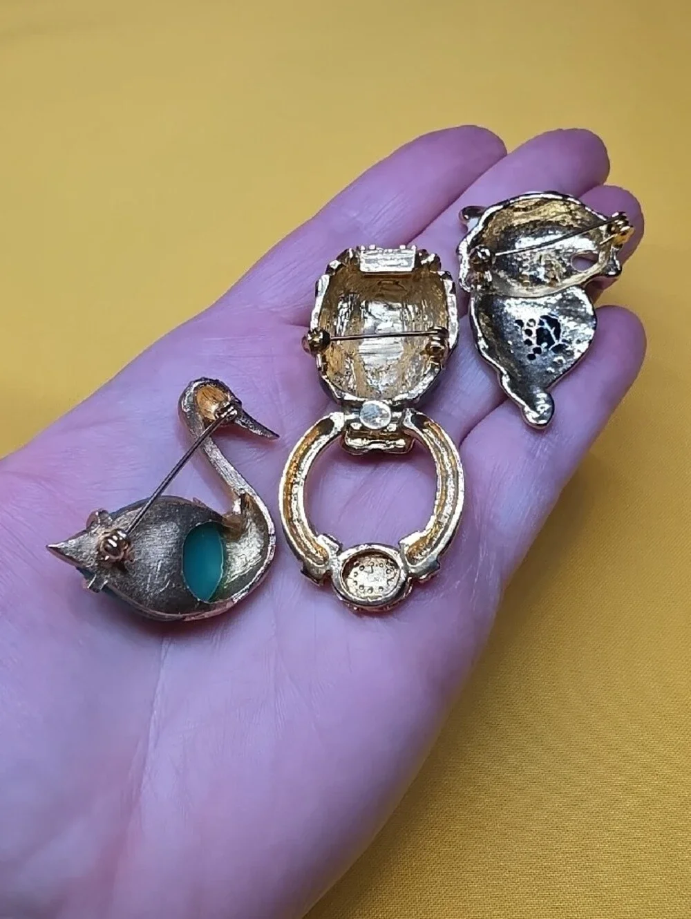 Vintage Wildlife Brooch Lot (7pcs) - Panther, Tiger, Swan, Bee, Birds & Insects